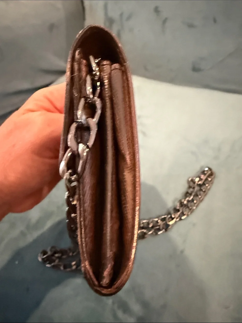 Classic Brown Checkered Crossbody Clutch